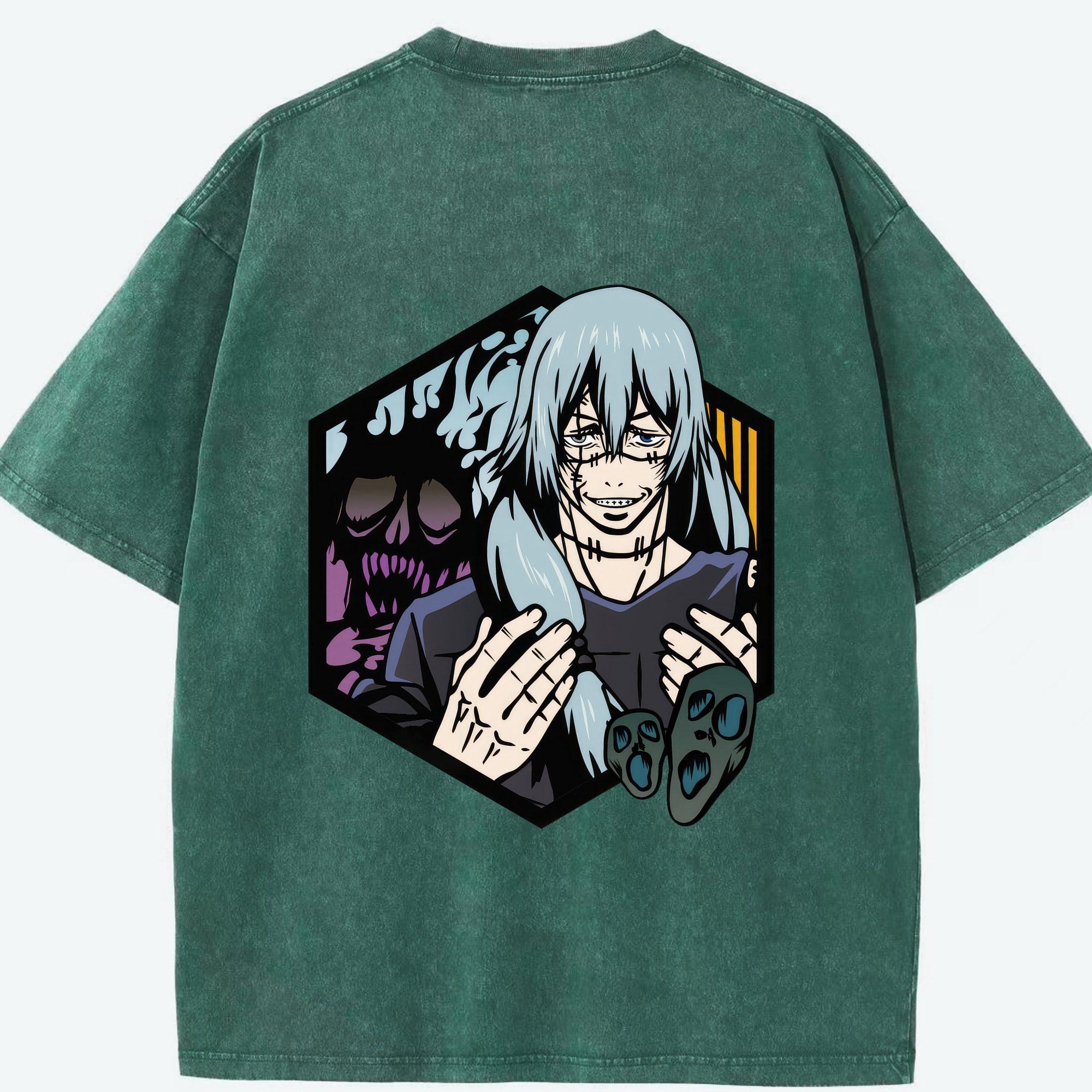 （画像用） 呪術廻戦 Jujutsu Kaisen 綿100% ヴィンテージ風 半袖Tシャツ（背面プリント）